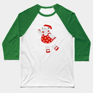 Christmas Ballerina Hippo Digital Art | Christmas Special | illusima Baseball T-Shirt